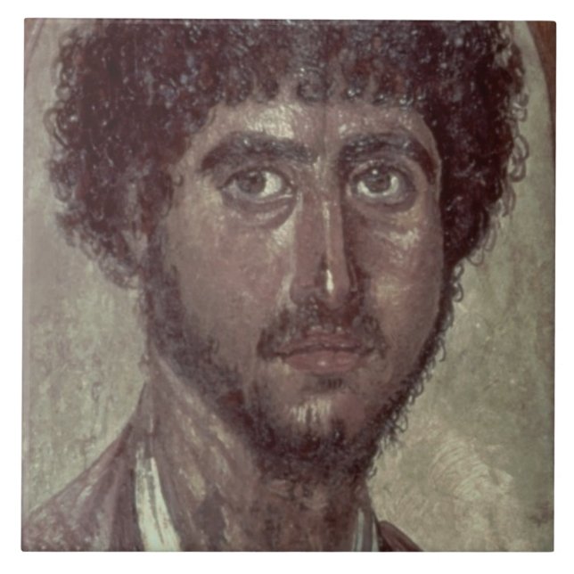 Portrait of a Greek, from Fayum, Romano-Egyptian, Tile (Front)