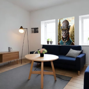 Portrait of a Humanoid alien   AI Art Poster