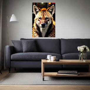 Portrait of a Hyena   AI Art  Poster