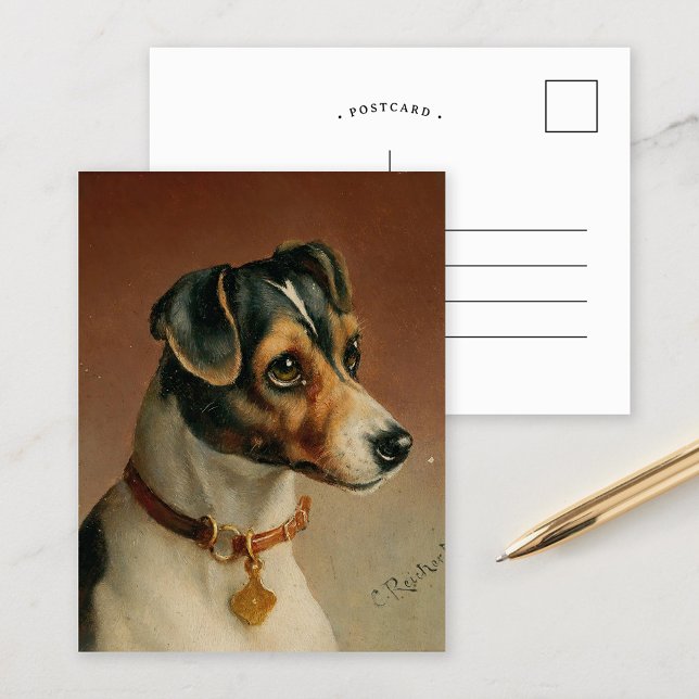 Portrait of a Jack Russel Terrier | Carl Reichert Postcard (Creator Uploaded)
