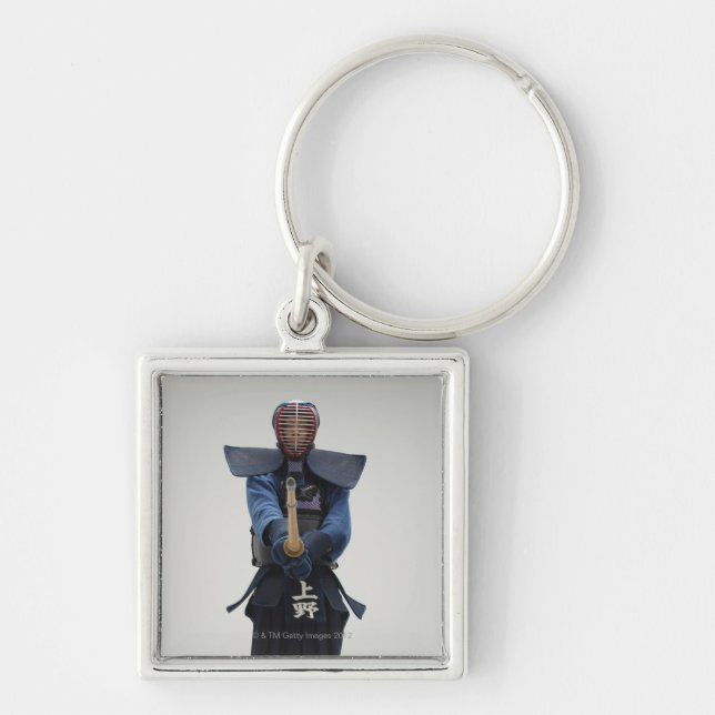 Portrait of a Kendo Fencer Key Ring (Front)