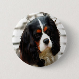 Portrait Of A King Charles Cavalier Spaniel 6 Cm Round Badge