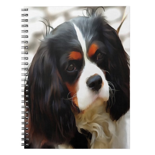 Portrait Of A King Charles Cavalier Spaniel Notebook (Front)
