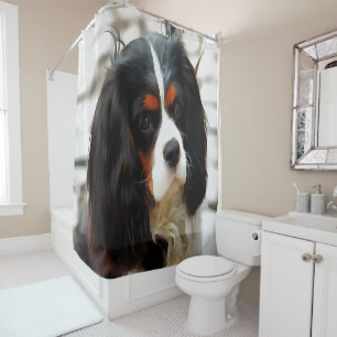 Portrait Of A King Charles Cavalier Spaniel Shower Curtain