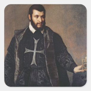 Portrait of a Knight of the Order of Malta Square Sticker