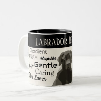 Portrait of a Labrador retriever with it’s traits  Two-Tone Coffee Mug