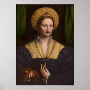 Portrait of a lady, 1520-1525 (oil on panel) poster