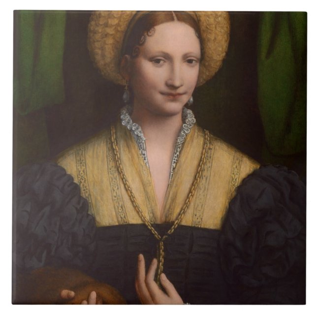 Portrait of a lady, 1520-1525 (oil on panel) tile (Front)