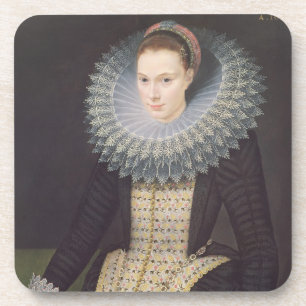 Portrait of a Lady, 1613 (oil on panel) Coaster