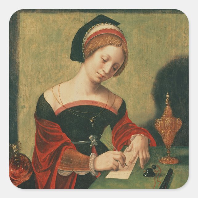 Portrait of a Lady as the Magdalen Square Sticker (Front)