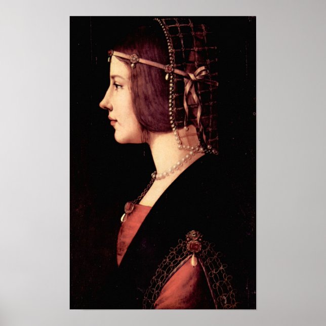 Portrait of a Lady (Beatrice d'Este) by Da Vinci Poster (Front)