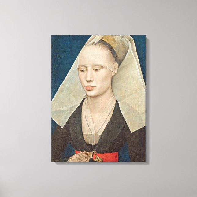 Portrait of a Lady, c.1460 (oil on panel) Canvas Print (Front)