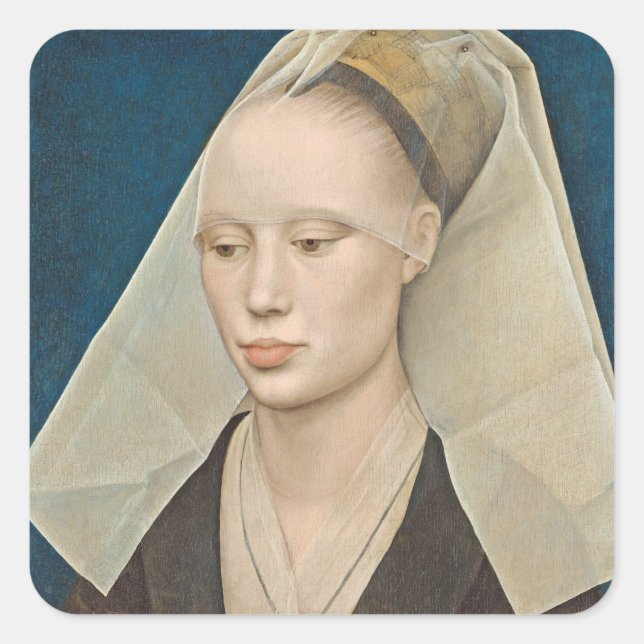 Portrait of a Lady, c.1460 (oil on panel) Square Sticker (Front)