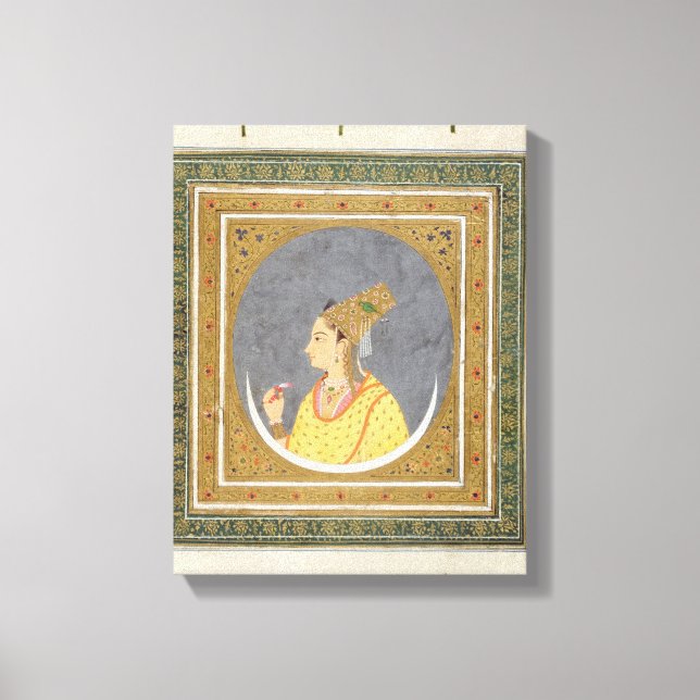 Portrait of a lady holding a lotus petal, from the canvas print (Front)