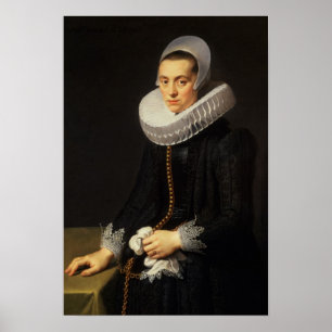 Portrait of a Lady in a Black Dress Poster