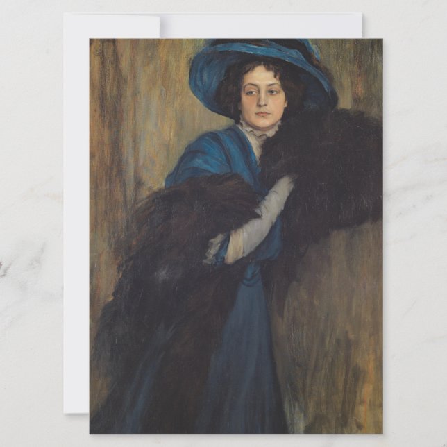 Portrait of a Lady in Blue (Raimundo de Madrazo) Card (Front)