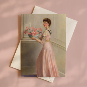 Portrait of a Lady in Pink   John Collier Card
