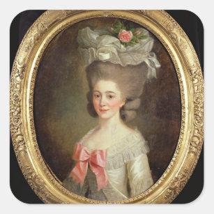 Portrait of a Lady (oil on canvas) Square Sticker