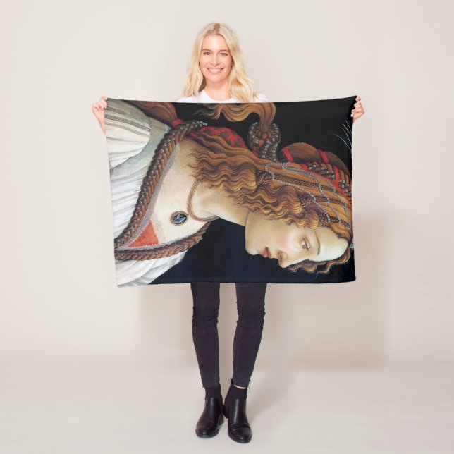 Portrait of a Lady, Sandro Botticelli Fleece Blanket (In Situ)