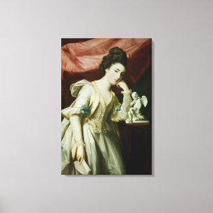 Portrait of a Lady with a Statuette of Cupid Canvas Print