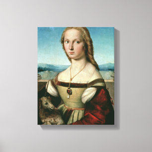 Portrait of a Lady with a Unicorn, c.1505-6 Canvas Print
