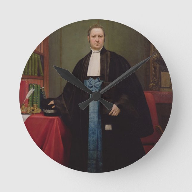 Portrait of a Lawyer in his Library, 1852 (oil on Round Clock (Front)