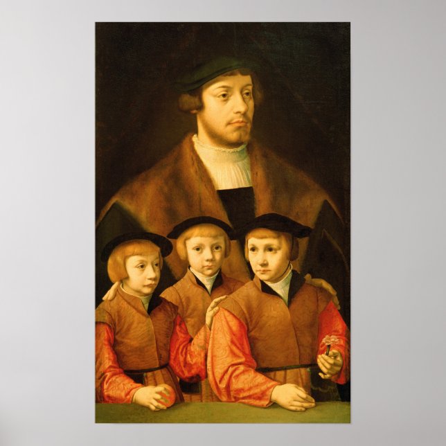 Portrait of a Man and His Three Sons Poster (Front)