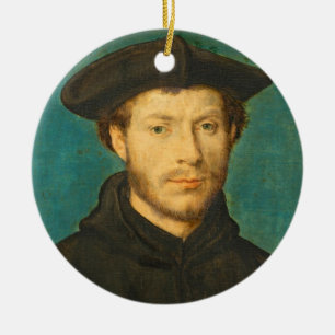 Portrait of a Man, c. 1536- 40 (oil on walnut) Ceramic Tree Decoration
