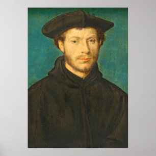 Portrait of a Man, c. 1536- 40 (oil on walnut) Poster