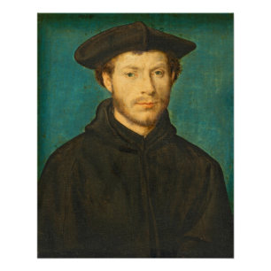 Portrait of a Man, c. 1536- 40 (oil on walnut) Poster