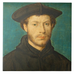 Portrait of a Man, c. 1536- 40 (oil on walnut) Tile