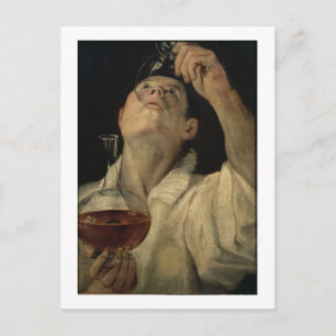 Portrait of a Man Drinking, c.1581-4 (oil on canva Postcard