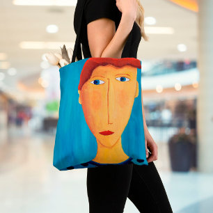 Portrait Of A Man Modern Art Painting Tote Bag