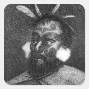 Portrait of a Man of New Zealand Square Sticker