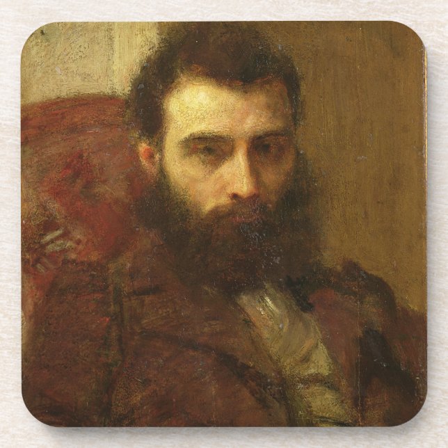 Portrait of a Man (oil on panel) Coaster (Front)