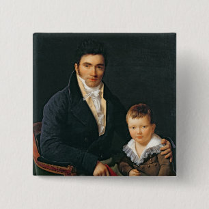 Portrait of a Member of the Barbet Family 15 Cm Square Badge