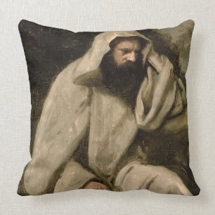 Portrait of a Monk, c.1840-45 (oil on canvas) Cushion