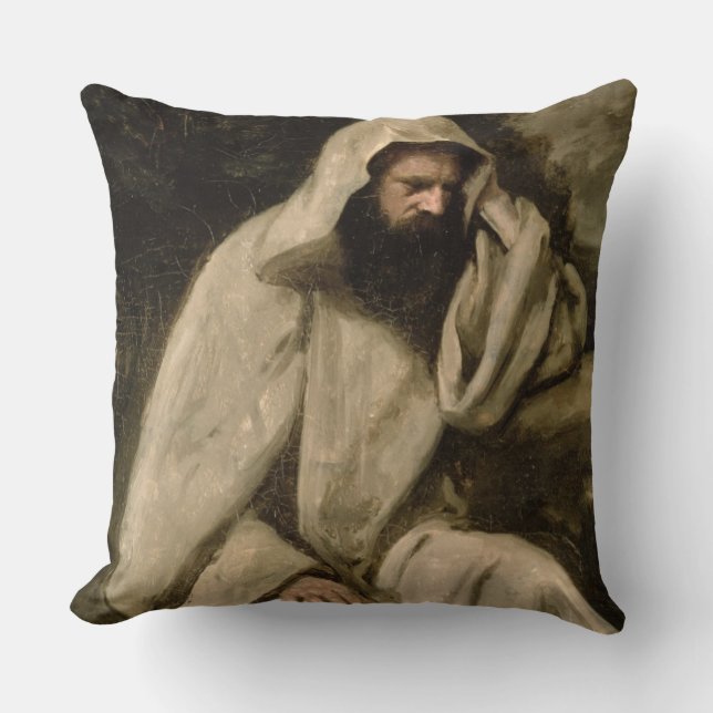 Portrait of a Monk, c.1840-45 (oil on canvas) Cushion (Front)
