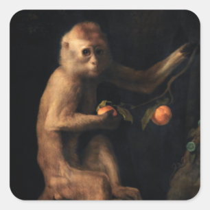 Portrait of a Monkey Square Sticker