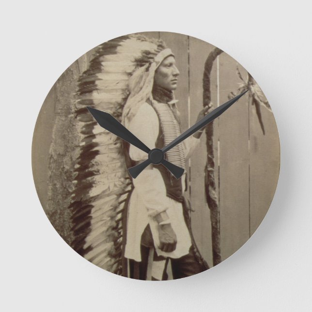 Portrait of a Native American from 'Buffalo Bill's Round Clock (Front)