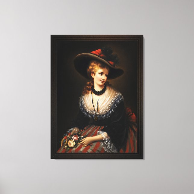 Portrait Of A Noble Woman by Alois Eckhardt Canvas Print (Front)