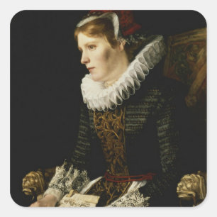 Portrait of a Noble Woman Square Sticker