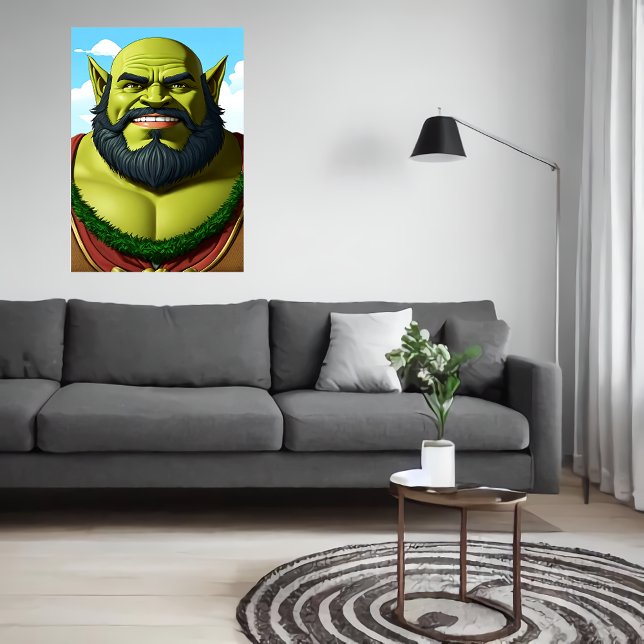 Portrait of a orc dwarf hybrid with beard | AI Art Poster (Creator Uploaded)