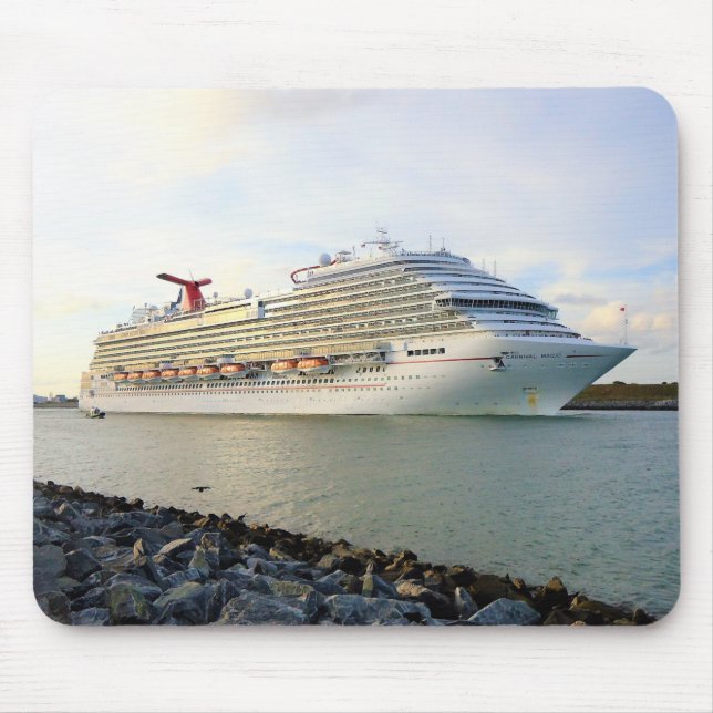 Portrait of a Passing Cruise Ship Mouse Pad (Front)