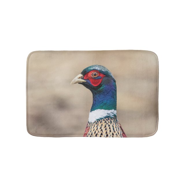 Portrait of a pheasant bath mat (Front)