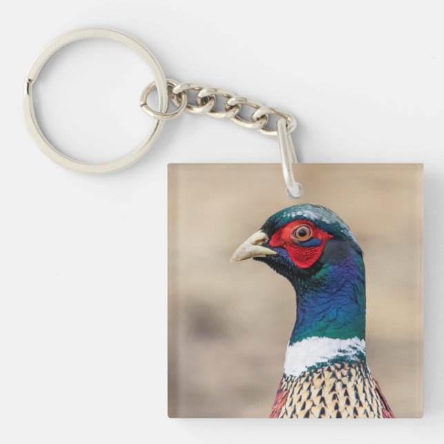 Portrait of a pheasant key ring (Front)