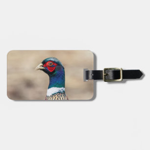 Portrait of a pheasant luggage tag