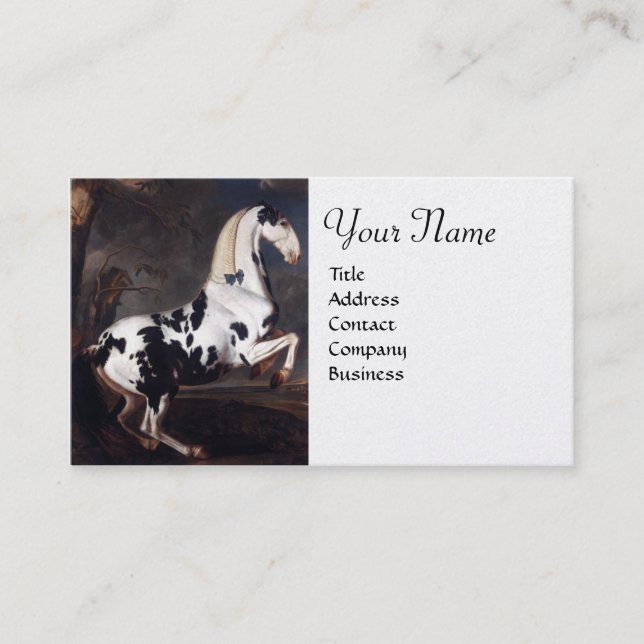 Portrait of a Piebald Monogram Business Card (Front)