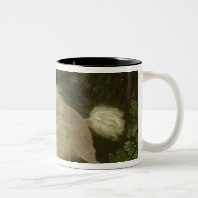 Portrait of a Poodle Two-Tone Coffee Mug (Right)