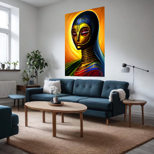 Portrait of a robotic alien AI Art Poster
